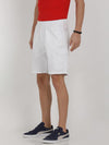 t-base white cotton solid lounge shorts