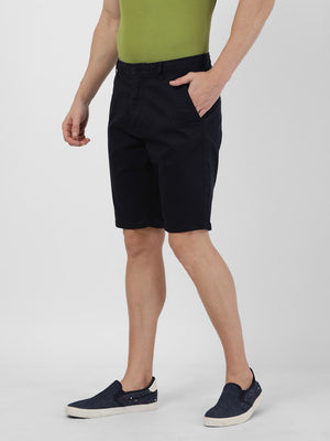 t-base navy cotton dobby stretch chino shorts