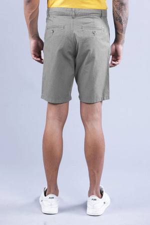t-base Light Grey Solid Cotton Chino Shorts