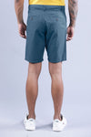 t-base Teal Solid Cotton Chino Shorts