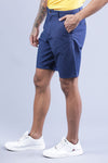 t-base Navy Solid Cotton Chino Shorts