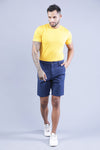 t-base Navy Solid Cotton Chino Shorts