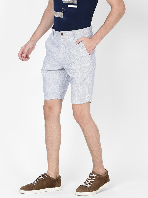 t-base Men British Navy Cotton Linen Striper Chino Shorts