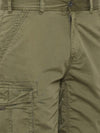 t-base Men's Green Cotton Solid Cargo Short