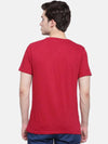 t-base men's red crew neck printed t-shirt