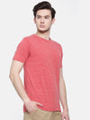 t-base men's red crew neck solid t-shirt