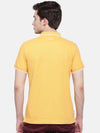 t-base men's yellow polo neck solid t-shirt