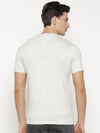 t-base Men's Grey Scoop Neck Printed T-Shirt  