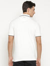 t-base Men's Off White Polo Collar Solid T-Shirt  