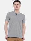 t-base Grey Polo Neck Solid T-Shirt