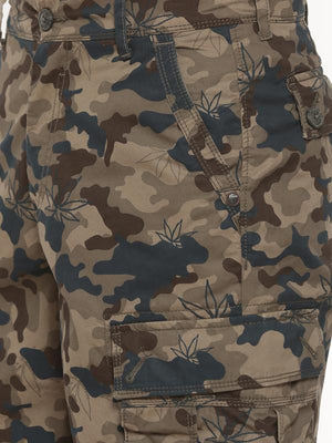 t-base olive cotton camo printed cargo short
