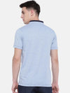 t-base Blue Mandarin Neck Solid T-Shirt