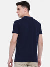 t-base Blue Henley Neck Solid T-Shirt
