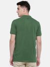 t-base Green Polo Neck Solid T-Shirt